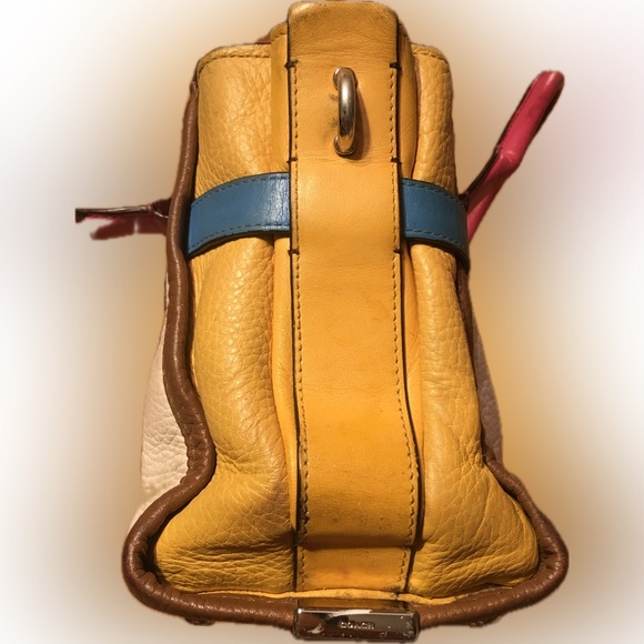 Coach Swagger 27 Carryall Rainbow Colorblock Color Satchel Handbag Purse AS IS - Picture 4 of 16